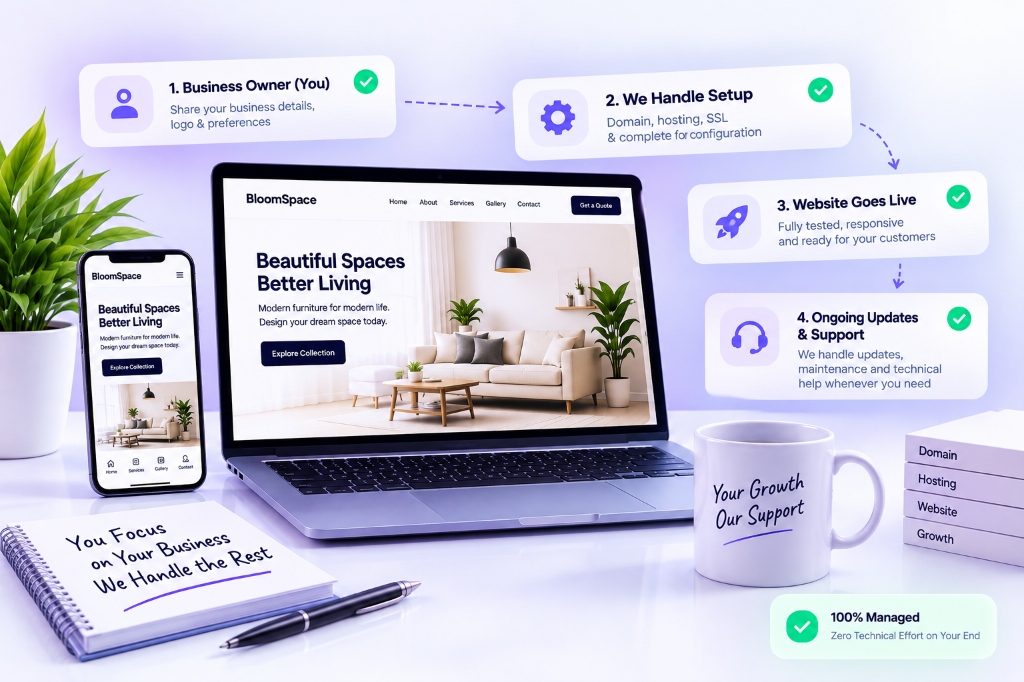 Growth Sphere Done-For-You Website Management Showcase